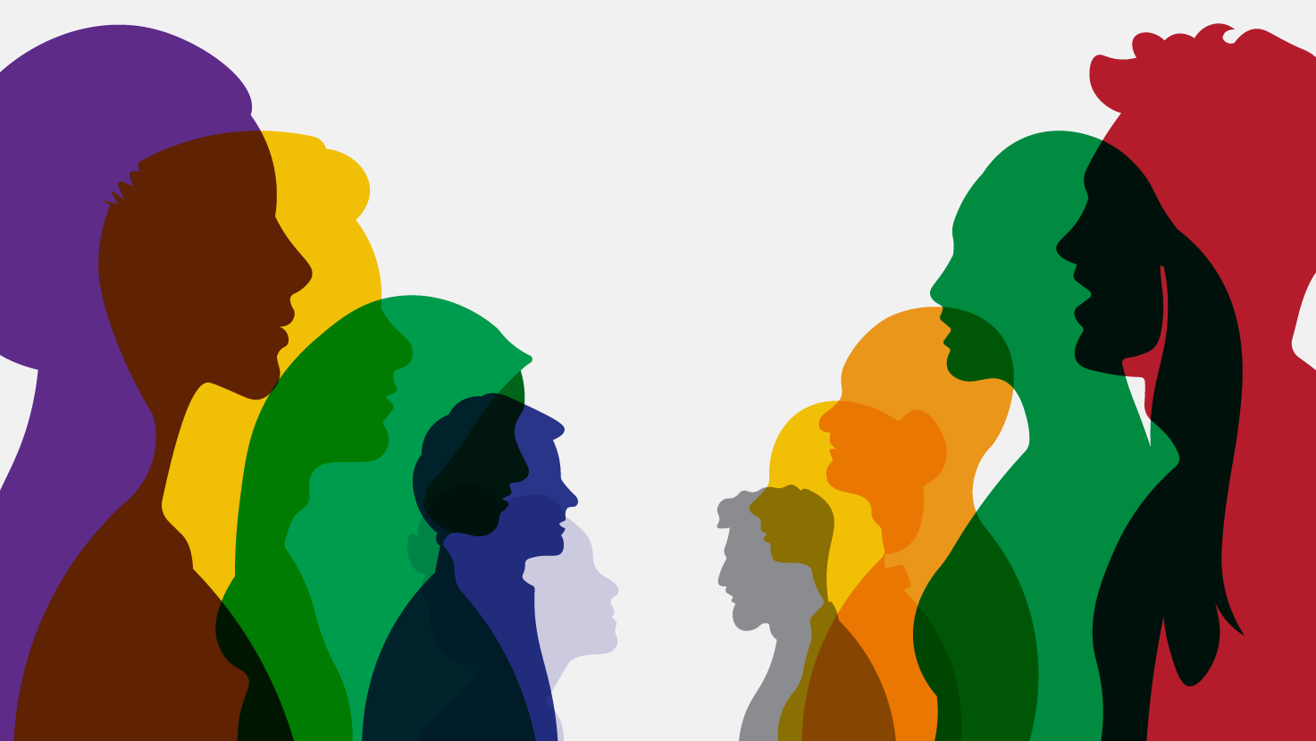 colored silhouettes sans logo