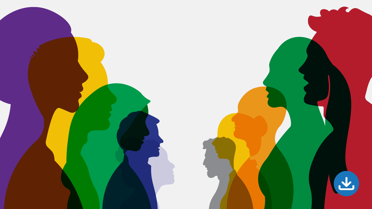 colored silhouettes